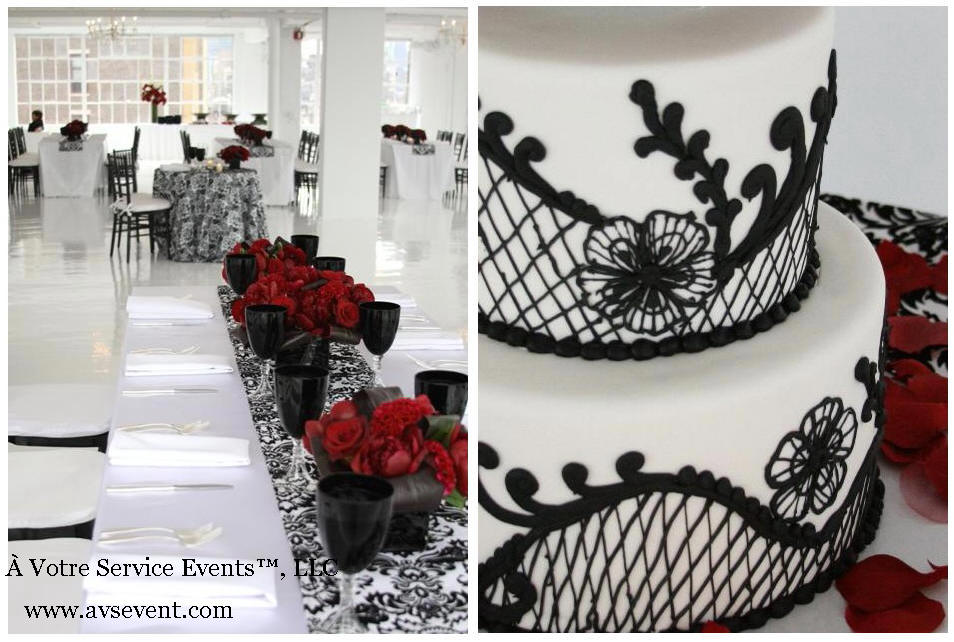 Carmen and Mark 4WM black white and red wedding color palette